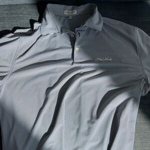 Peter Millar summer comfort golf polo. Sea island logo. Size L.